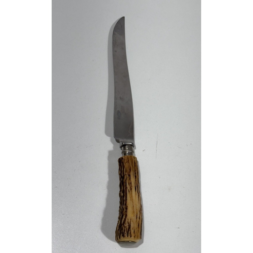 Vintage Fixed Blade Knife Stag Antler Handle 9" Blade Sheffield England